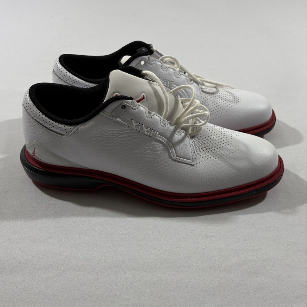 Nike Jordan ADG 5 White Black Red FQ6642-103 Golf Shoes Mens Spikeless Sz 8 New
